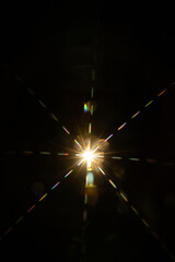 Abstract sun flare. The lens flare is subject to digital correction
