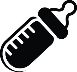 Minimalist baby bottle icon, symbol of infant feeding and care.