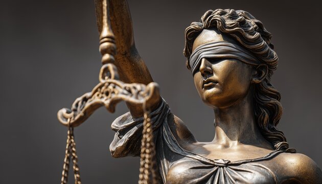 The Roman Goddess Of Justice: The Statue Of Lady Justice, Also Known As Iustitia Or Justitia. From Ancient Rome To Present Day.