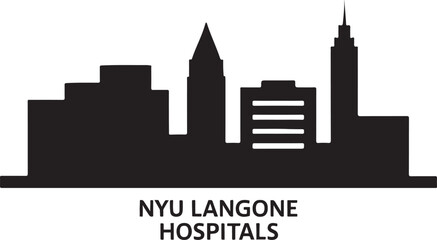 Obraz premium silhouette vector of nyu langone hospital skyline