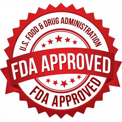 Fda approved seal stamp red emblem. AI generated