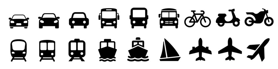 transport icon set. transport symbol set.