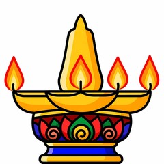Vibrant Diwali diya illuminating darkness with warm glow, symbolizing hope and festive celebration for spiritual occasions and cultural events