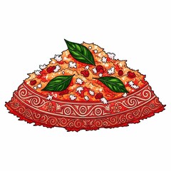 Vibrant slice of delicious pizza with fresh basil, mozzarella, and tomato, perfect for culinary projects and food blogs