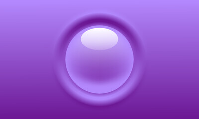3D holographic round UI button with glossy gradient