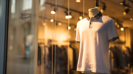 A crisp white polo shirt on display, perfect for a smart-casual look. The shirt's neat design and soft fabric invite a closer look. Modern style for everyday life.