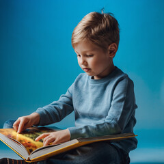 Chłopiec czytający książkę