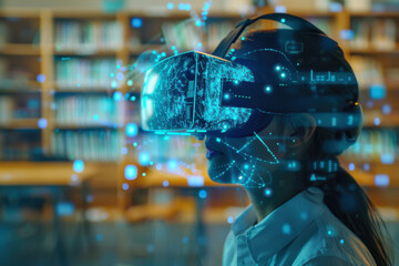 Female cybersecurity expert focused on coding and data analysis on multiple screens in a high-tech environment.