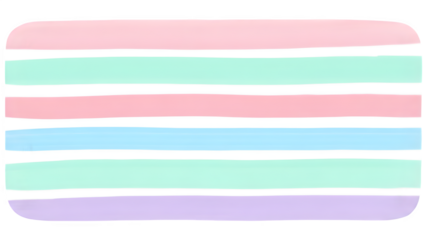 Blurred Pastel Horizontal Stripe Pattern PNG with Abstract Transparent Background