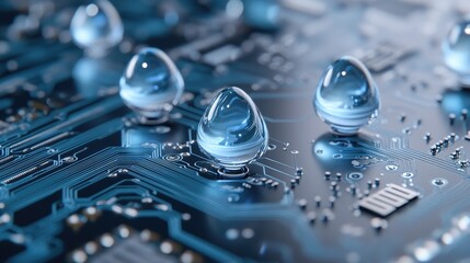 A close-up view features a world globe set on a computer motherboard, emphasizing the blend of technology and global connectivity in high detail