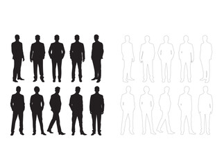 Set of male figures for design projects