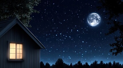 Moonlight glimmers softly over a serene snowy landscape at night, illuminating the white plains beneath a star-filled sky