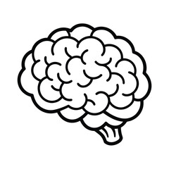 Vector illustration of a human brain with mind, anatomy, intelligence, and science design elements