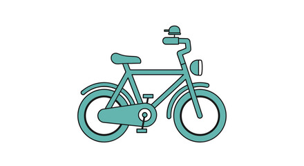Fototapeta premium Simple teal bicycle illustration