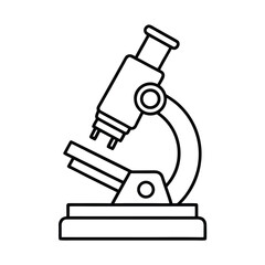 Vintage vector illustration of a retro optical microscope isolated on a white background for science and biology research equipment