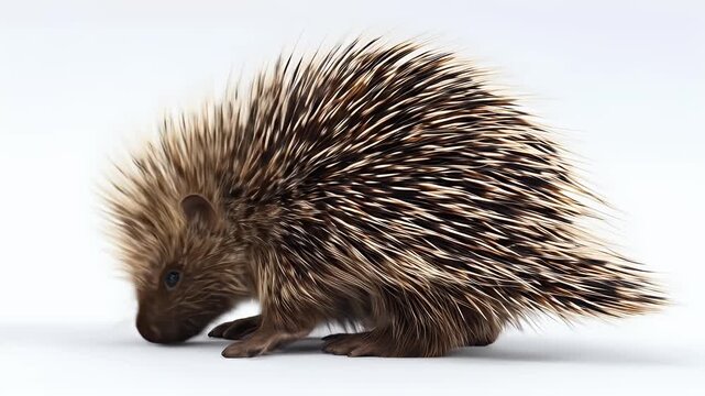 Adorable Porcupine in a Studio Setting.