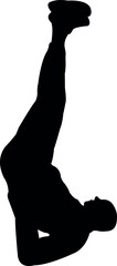 a man making exercise, silhouette vector