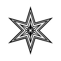 🌟 Black and white star icon decoration symbol illustration for Christmas holiday celebration award design