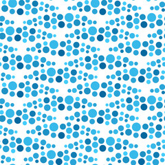 Small blue circles isolated on a white background. Seamless pattern. Simple flat vector graphic illustration. Texture.