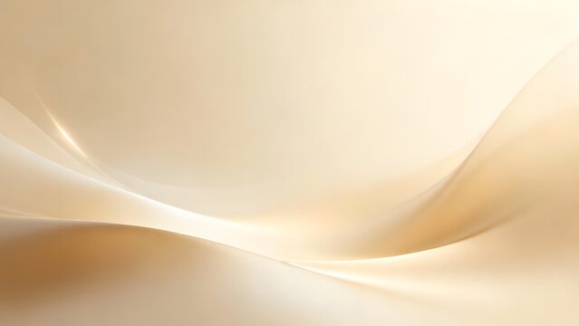 Elegant abstract golden beige swirl wave flowing smooth light background isolated on white