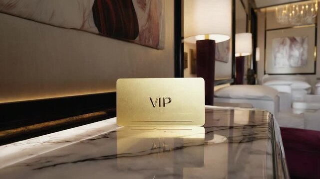 VIP card at a hotel.	
