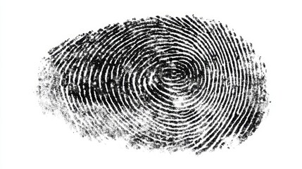 A close up of a fingerprint with clearly defined patterns. The lines and ridges create unique markings useful in forensic analysis. This is part of a police investigation.