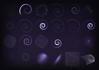 Glow Y2K Vector Elements Set