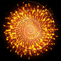 Red Fireworks  Energy Circle Glow Dynamic Particles Vector Background