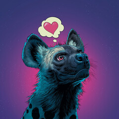 Hyena thinking about love / Heart in a Thought Bubble 