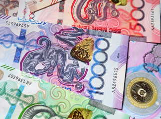 some current banknotes of Kazakhstan