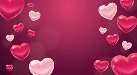 Valentine&rsquo;s Day Vector Illustration with Hearts Background