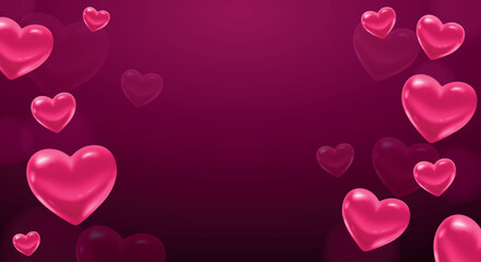 Valentine’s Day Vector Illustration with Hearts Background