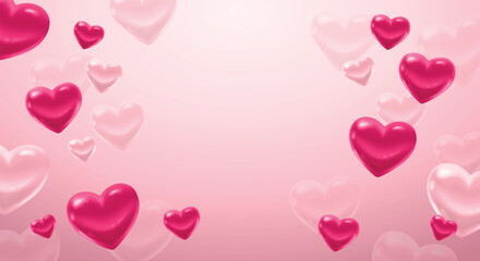 Valentine&rsquo;s Day Vector Illustration with Hearts Background