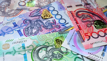 some current banknotes of Kazakhstan