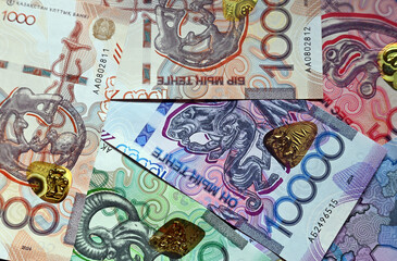 some current banknotes of Kazakhstan
