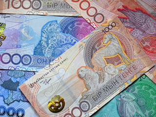 some current banknotes of Kazakhstan