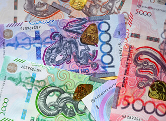 some current banknotes of Kazakhstan