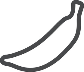 Minimalist Vector Outline Icon of a Ripe Banana, a Healthy Tropical Fruit Symbolizing Freshness and Natural Energy for Web and App Design