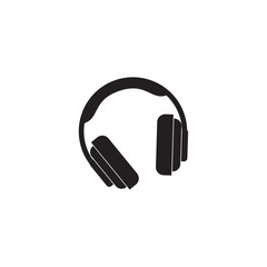 Fototapeta premium Minimalist Headphone Icon – Modern Flat Vector Audio Headset Symbol for Music, Podcast, Media, and Sound Technology Design.