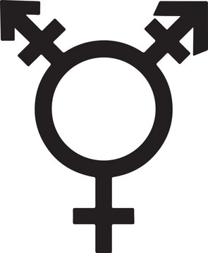 Black and white symbol representing the transgender community gender identity pride