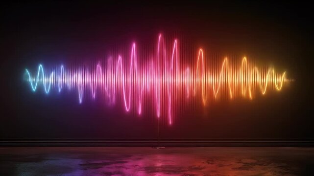 Vibrant Neon Sound Wave Visualization for Music and Audio Projects.