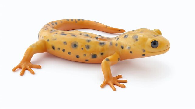 Vibrant Newt - A Detailed Look at a Colorful Amphibian on White.