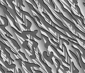 Full Seamless Tiger Zebra Pattern Texture Vector. Endless gray white cheetah design for dress fabric print. © MSK Design