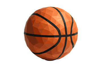 Fototapeta premium Low poly geometric basketball on white background