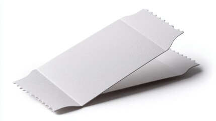 White ticket on a white background