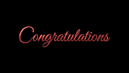 Red metallic text image congratulations on a alpha channel, perfect for global celebration posters, event banners graduation or Chinese New Year
festive premium graphic style.