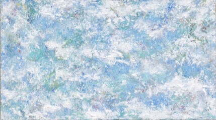 Obraz premium Abstract expressionist textured painting in cool blue and white hues.