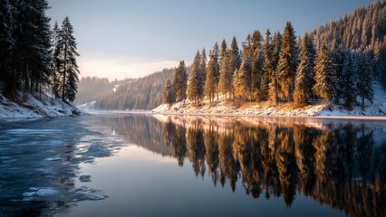 Winter Calm Landscape Background