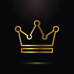 Elegant golden crown outline graphic element illustration image