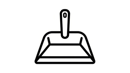 Fototapeta premium Minimalist Line Art Depicting a Dustpan for Cleaning and Housekeeping Tasks
